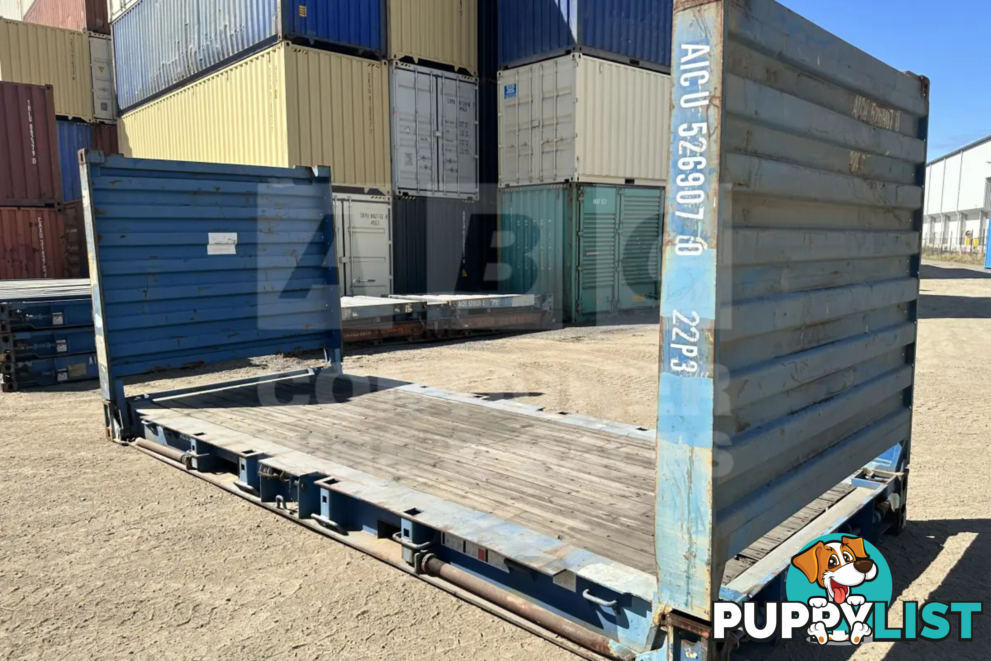 20' FLAT RACK SHIPPING CONTAINER (WITH COLLAPSIBLE ENDS)