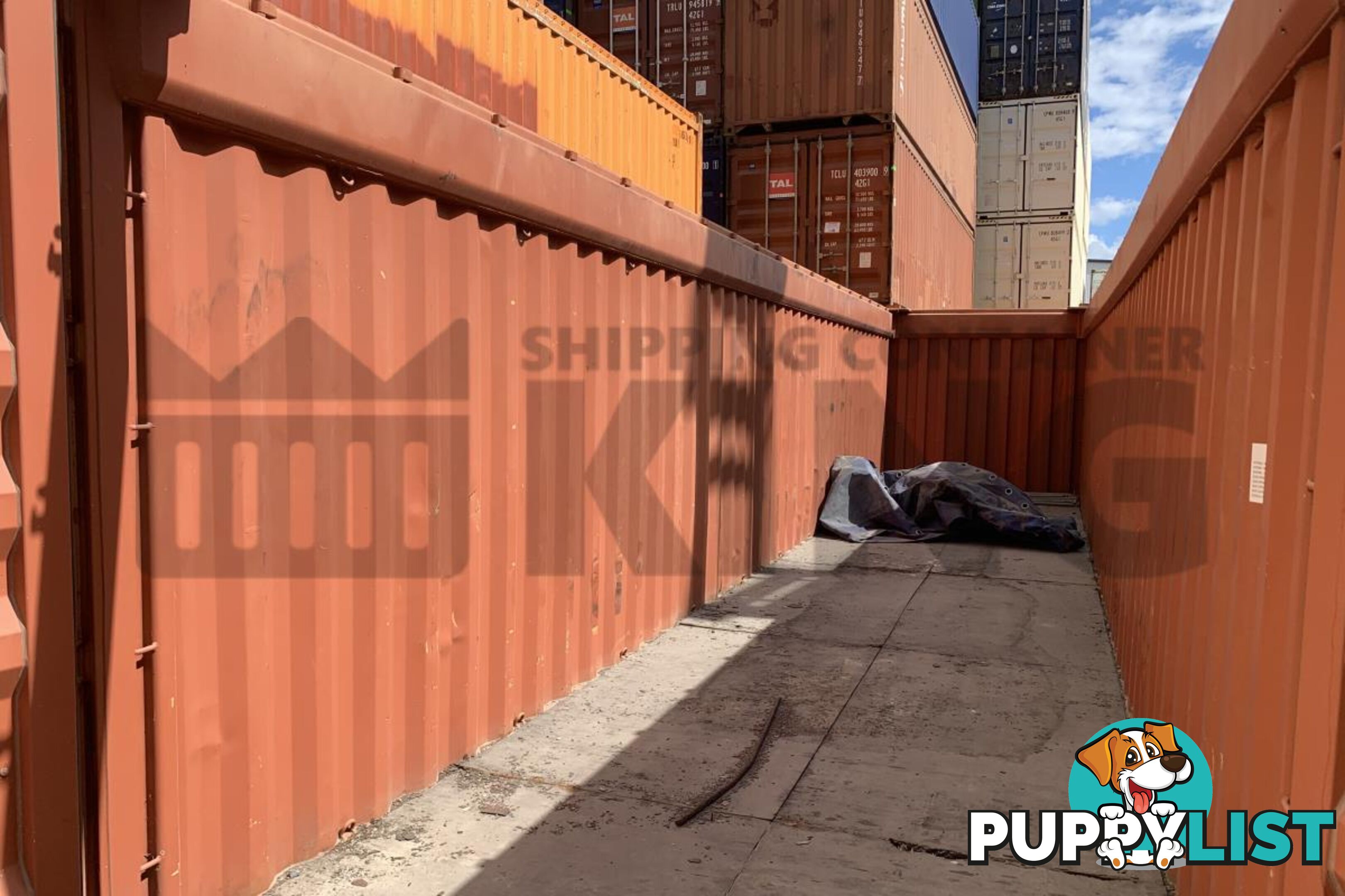 40' STANDARD HEIGHT OPEN TOP SHIPPING CONTAINER (TARP AND BOWS, TIMBER FLOOR)