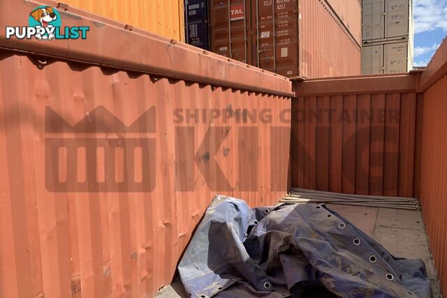 40' STANDARD HEIGHT OPEN TOP SHIPPING CONTAINER (TARP AND BOWS, TIMBER FLOOR)