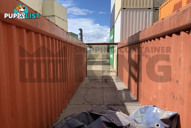 40' STANDARD HEIGHT OPEN TOP SHIPPING CONTAINER (TARP AND BOWS, TIMBER FLOOR)