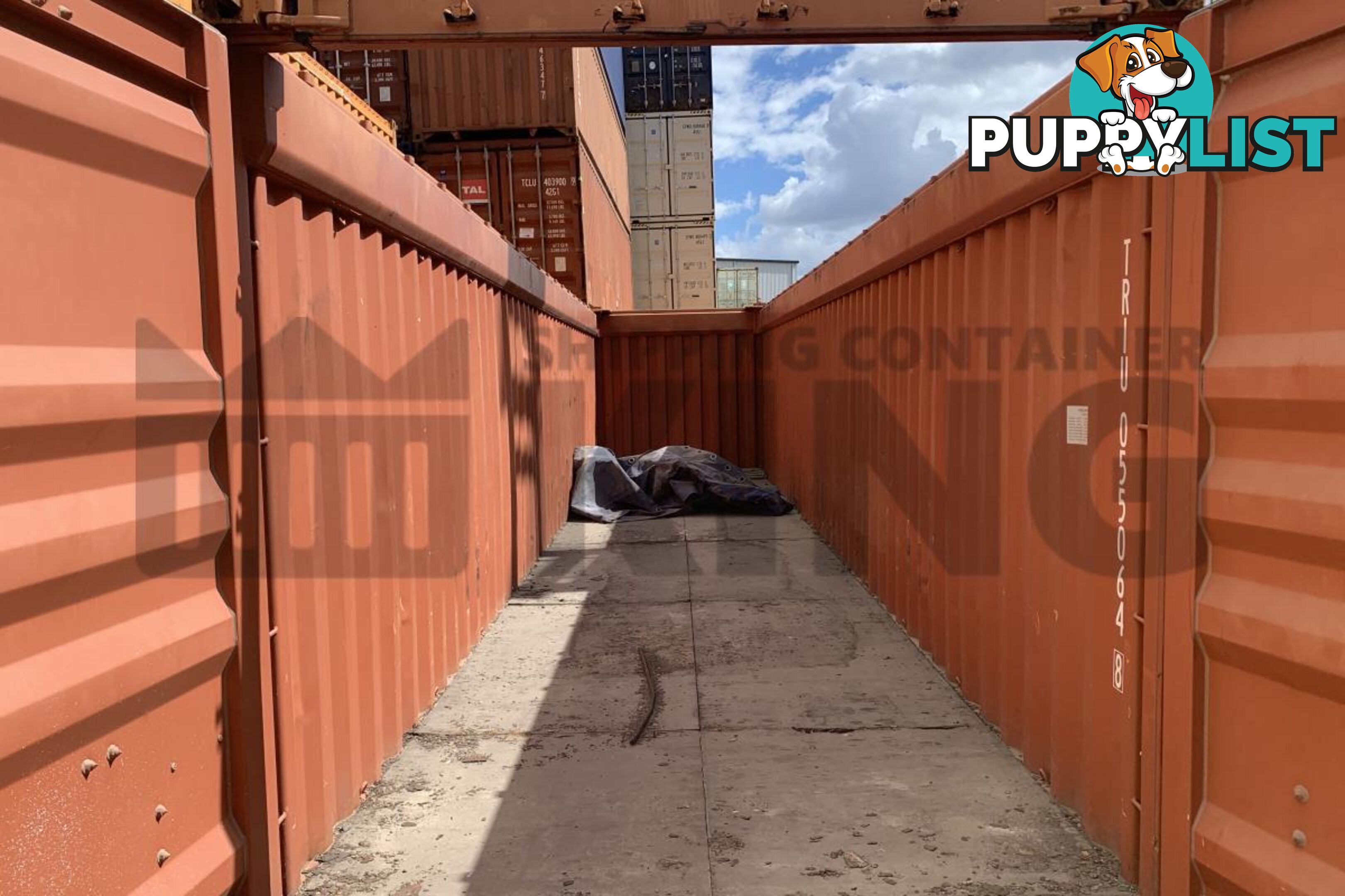 40' STANDARD HEIGHT OPEN TOP SHIPPING CONTAINER (TARP AND BOWS, TIMBER FLOOR)