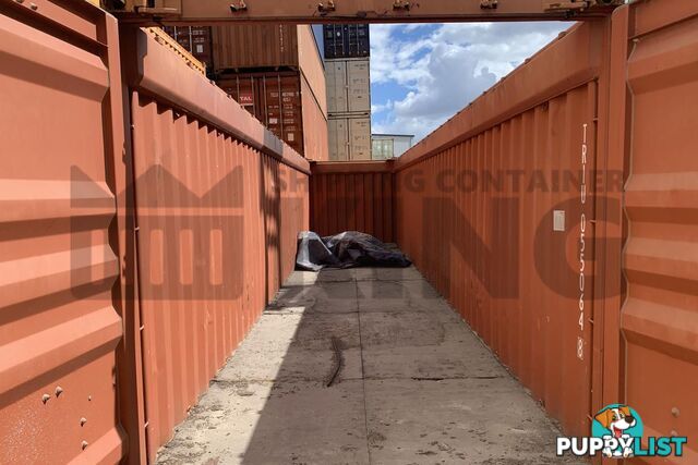 40' STANDARD HEIGHT OPEN TOP SHIPPING CONTAINER (TARP AND BOWS, TIMBER FLOOR)