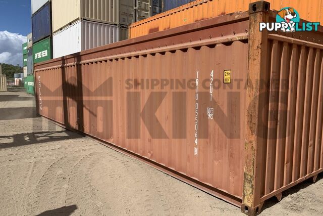 40' STANDARD HEIGHT OPEN TOP SHIPPING CONTAINER (TARP AND BOWS, TIMBER FLOOR)