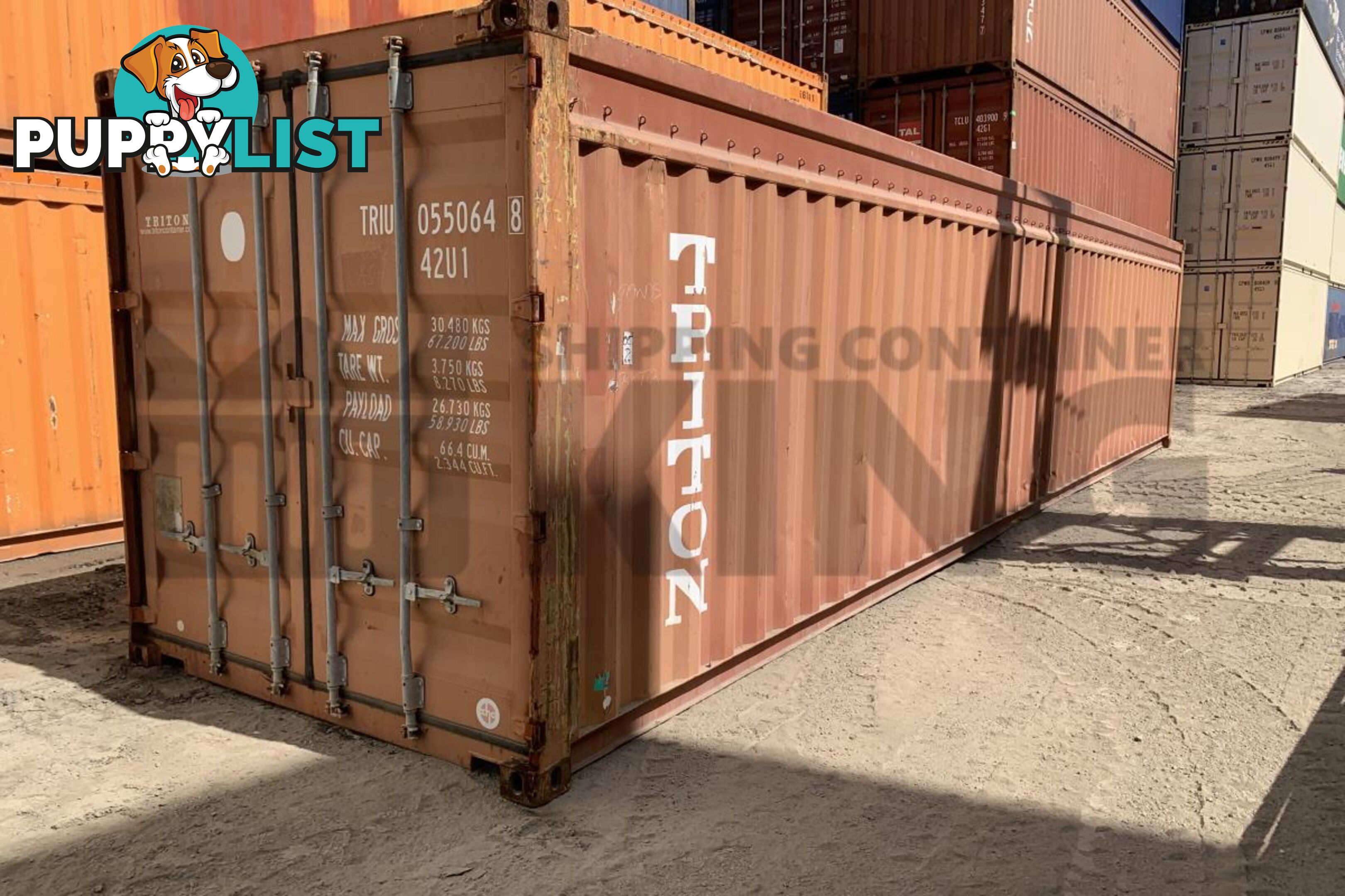 40' STANDARD HEIGHT OPEN TOP SHIPPING CONTAINER (TARP AND BOWS, TIMBER FLOOR)