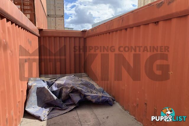 40' STANDARD HEIGHT OPEN TOP SHIPPING CONTAINER (TARP AND BOWS, TIMBER FLOOR)
