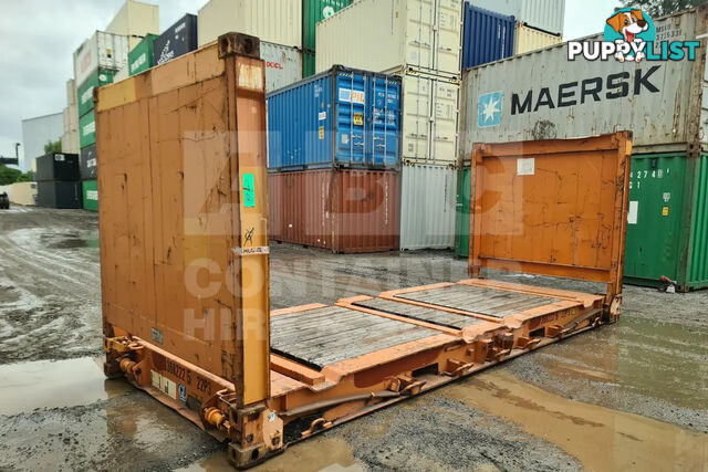 20' FLAT RACK SHIPPING CONTAINER (WITH COLLAPSIBLE ENDS)