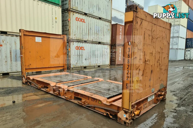 20' FLAT RACK SHIPPING CONTAINER (WITH COLLAPSIBLE ENDS)