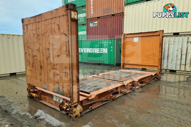 20' FLAT RACK SHIPPING CONTAINER (WITH COLLAPSIBLE ENDS)