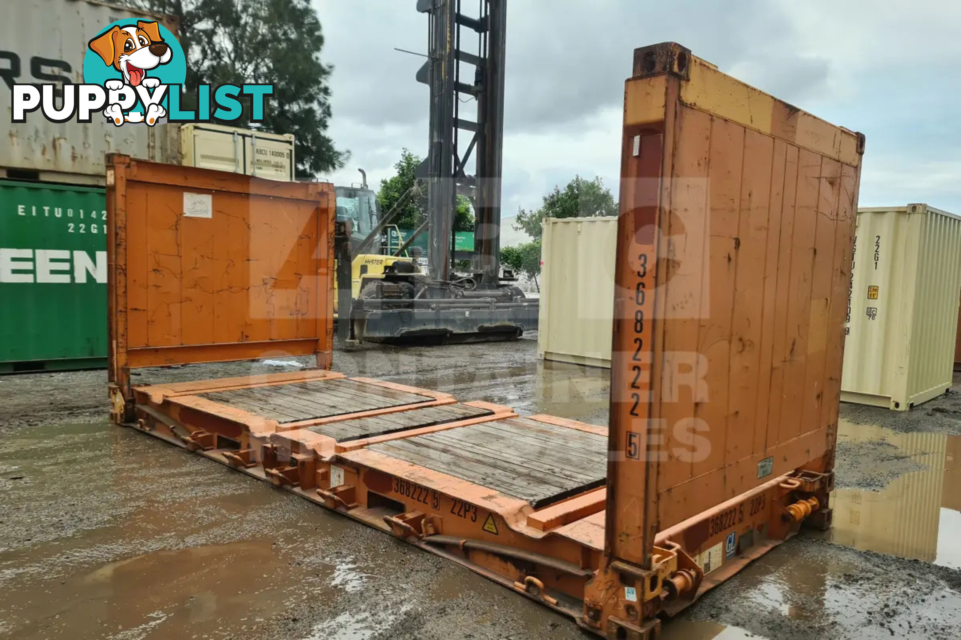 20' FLAT RACK SHIPPING CONTAINER (WITH COLLAPSIBLE ENDS)