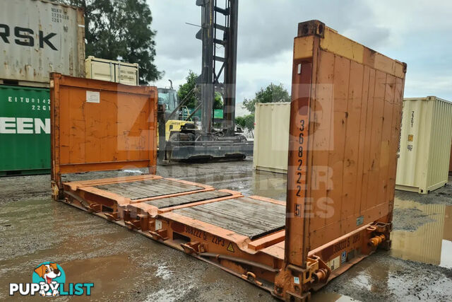 20' FLAT RACK SHIPPING CONTAINER (WITH COLLAPSIBLE ENDS)