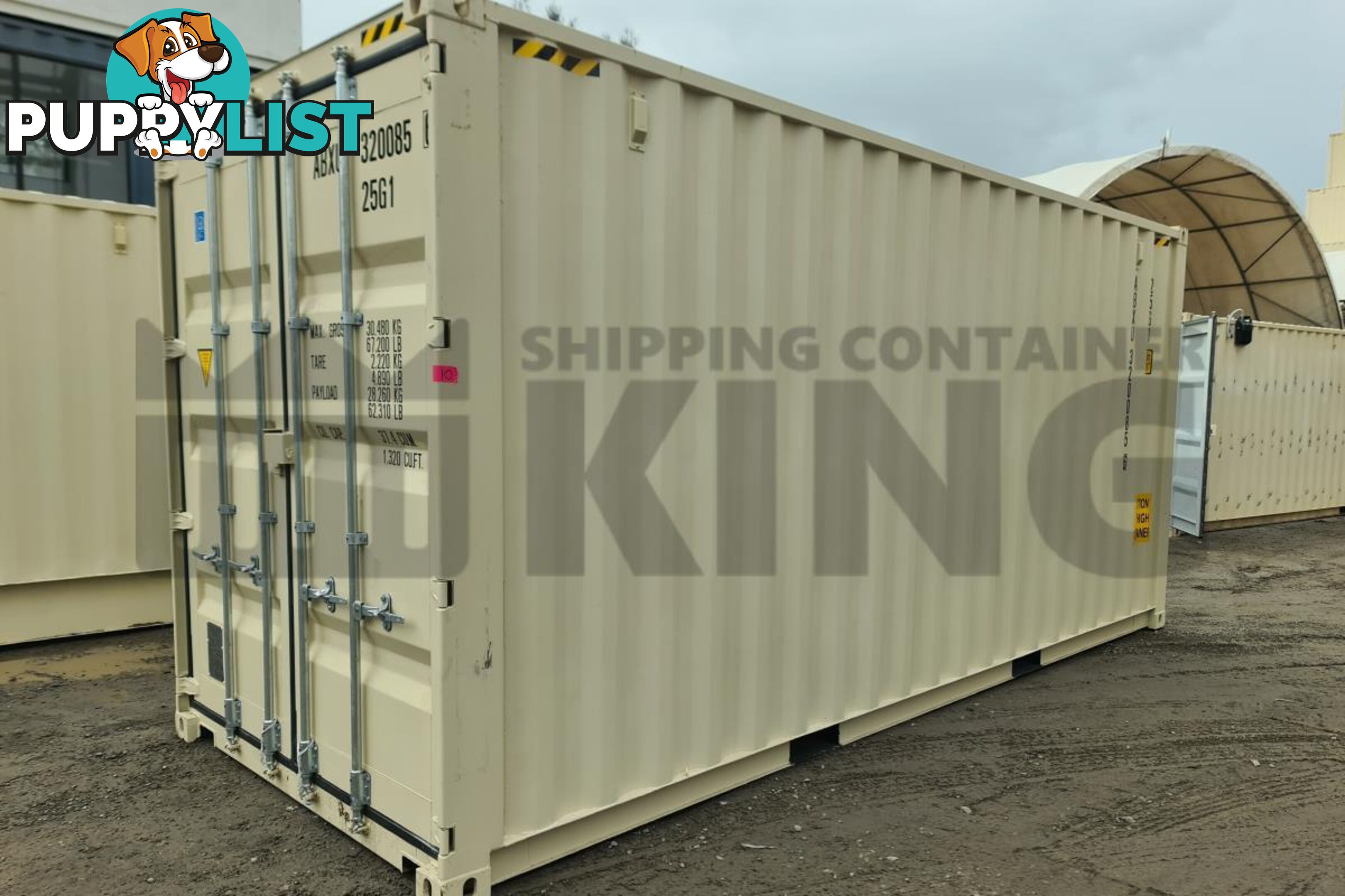 20' HIGH CUBE SHIPPING CONTAINER (WITH TIE RAILS)