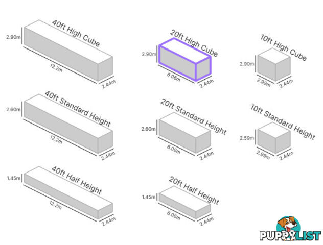 20' HIGH CUBE SHIPPING CONTAINER (STEEL FLOOR)