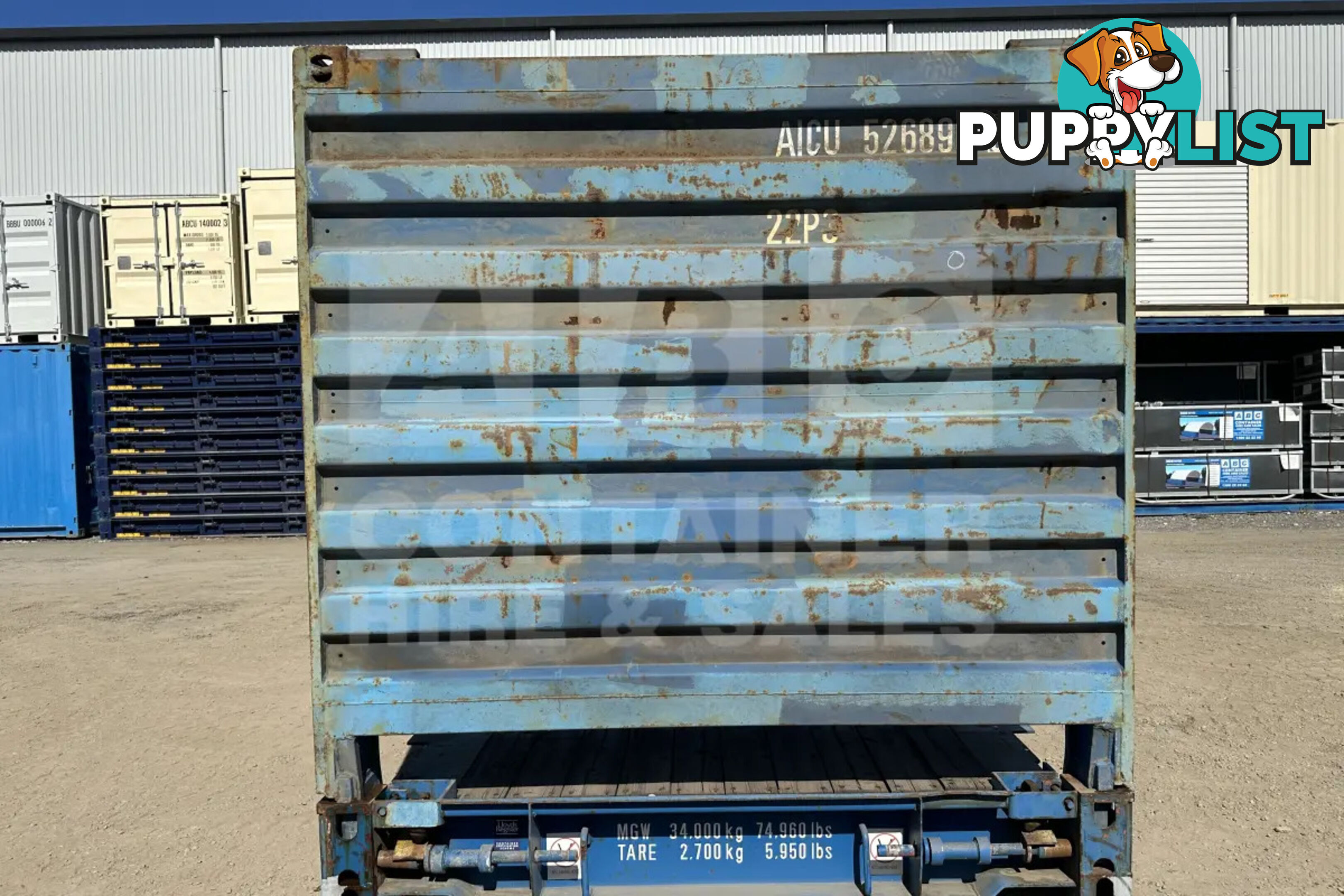 20' FLAT RACK SHIPPING CONTAINER (WITH COLLAPSIBLE ENDS)