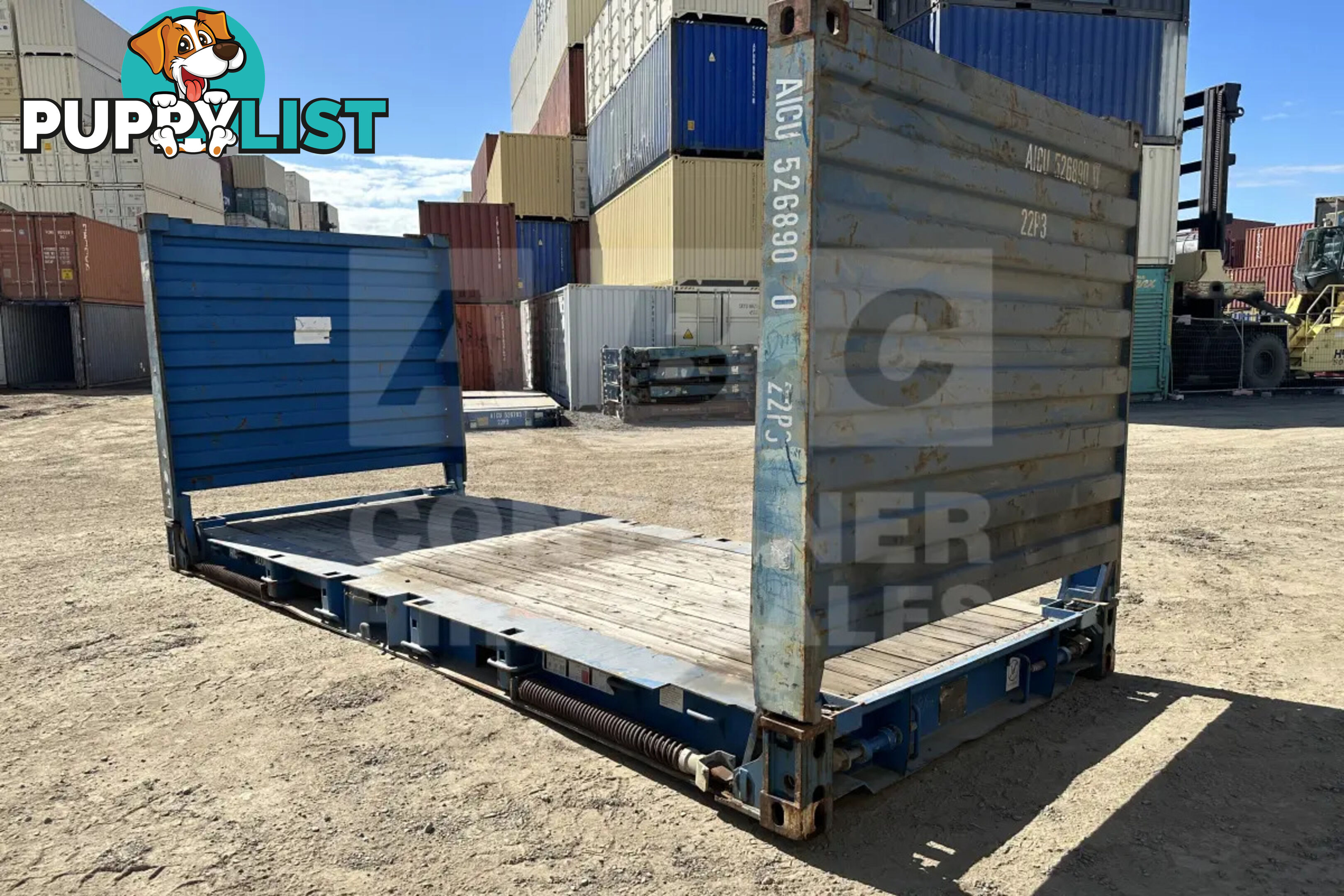 20' FLAT RACK SHIPPING CONTAINER (WITH COLLAPSIBLE ENDS)