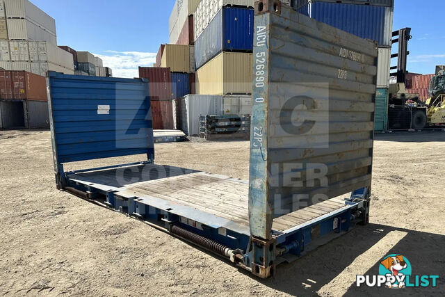 20' FLAT RACK SHIPPING CONTAINER (WITH COLLAPSIBLE ENDS)