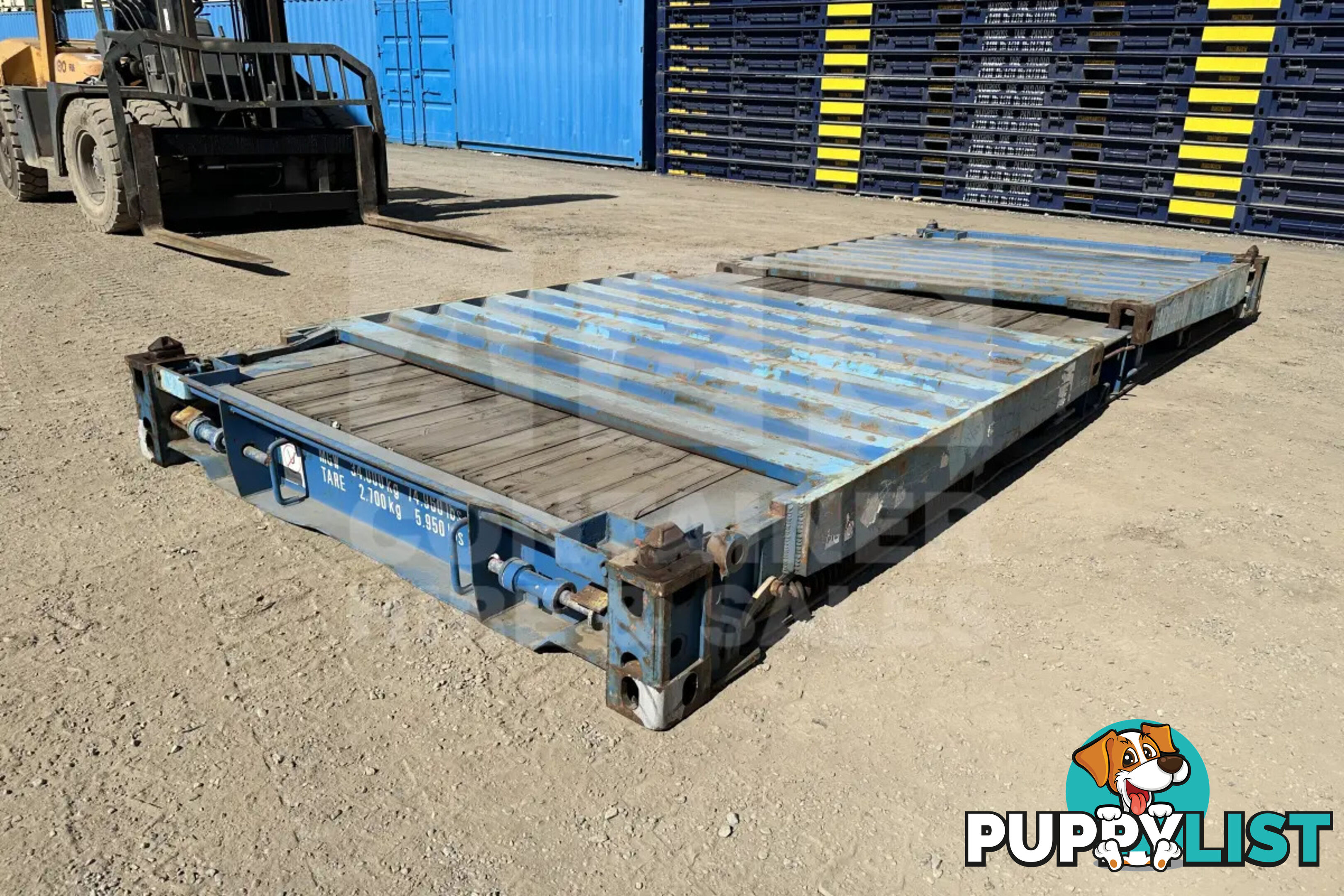 20' FLAT RACK SHIPPING CONTAINER (WITH COLLAPSIBLE ENDS)