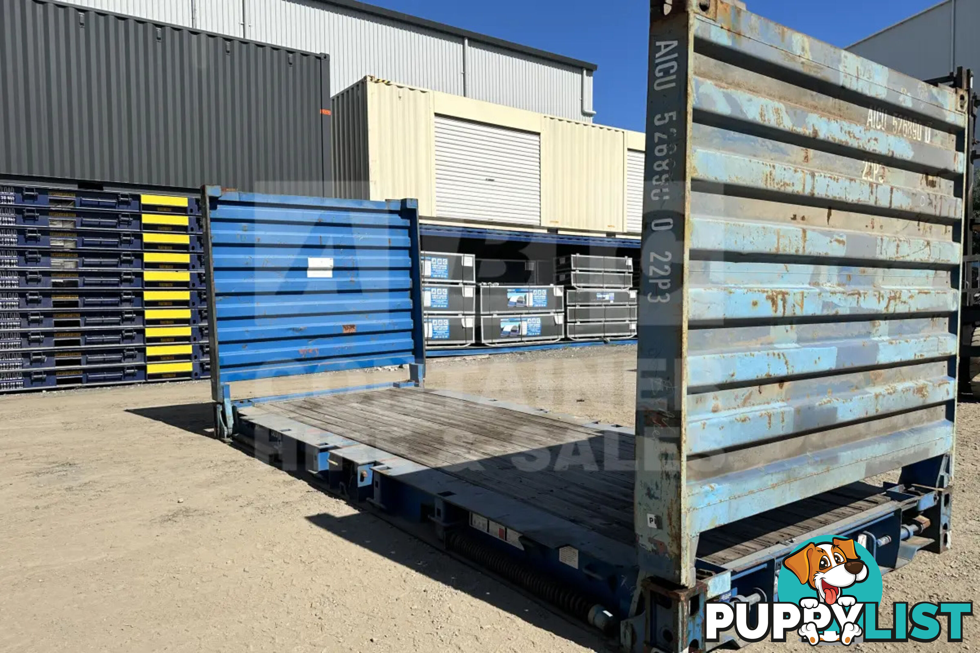 20' FLAT RACK SHIPPING CONTAINER (WITH COLLAPSIBLE ENDS)