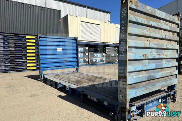 20' FLAT RACK SHIPPING CONTAINER (WITH COLLAPSIBLE ENDS)