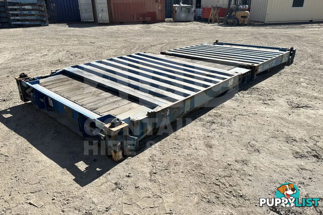 20' FLAT RACK SHIPPING CONTAINER (WITH COLLAPSIBLE ENDS)