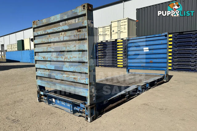 20' FLAT RACK SHIPPING CONTAINER (WITH COLLAPSIBLE ENDS)