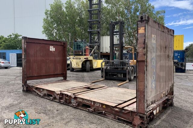 20' FLAT RACK SHIPPING CONTAINER (WITH COLLAPSIBLE ENDS) - in Brisbane