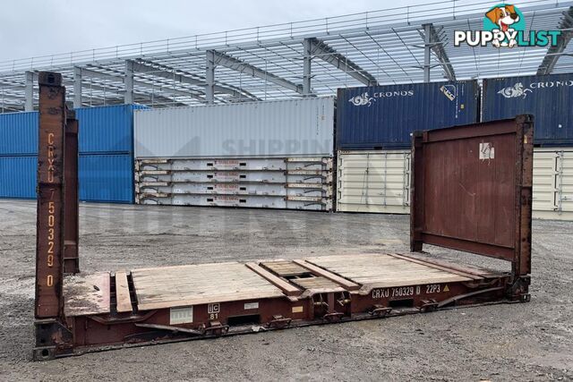 20' FLAT RACK SHIPPING CONTAINER (WITH COLLAPSIBLE ENDS) - in Brisbane