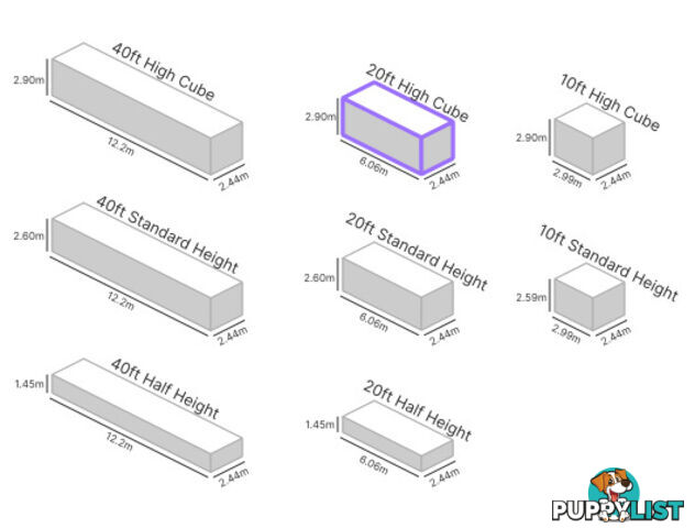 20' HIGH CUBE SHIPPING CONTAINER
