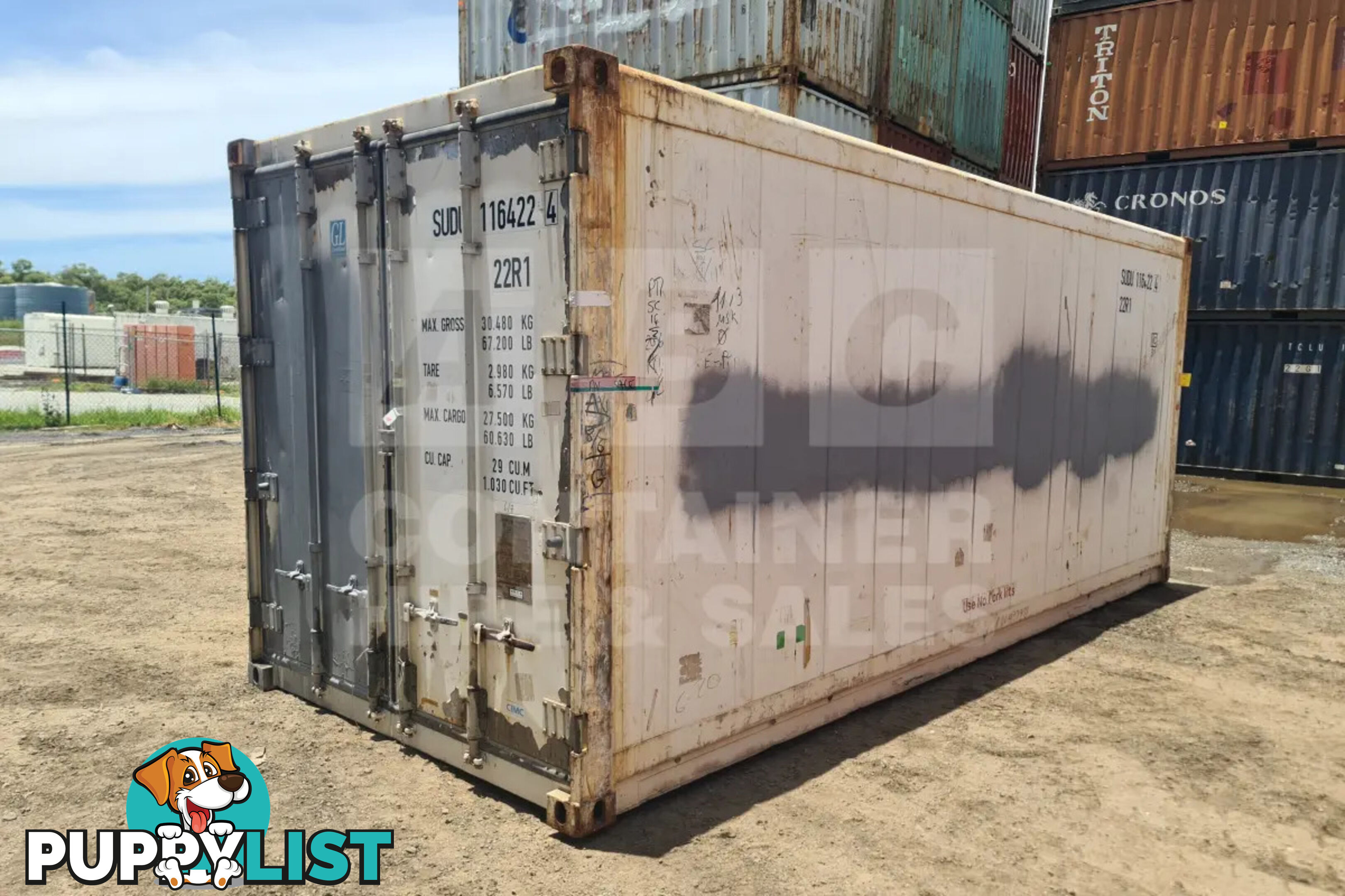 20' STANDARD HEIGHT REFRIGERATED "REEFER" SHIPPING CONTAINER (NON-OPERATIONAL, MACHINERY IN)