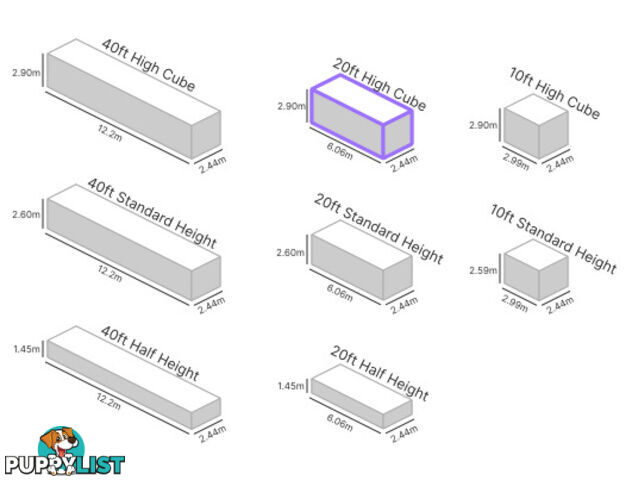 20' HIGH CUBE SHIPPING CONTAINER (STEEL FLOOR)