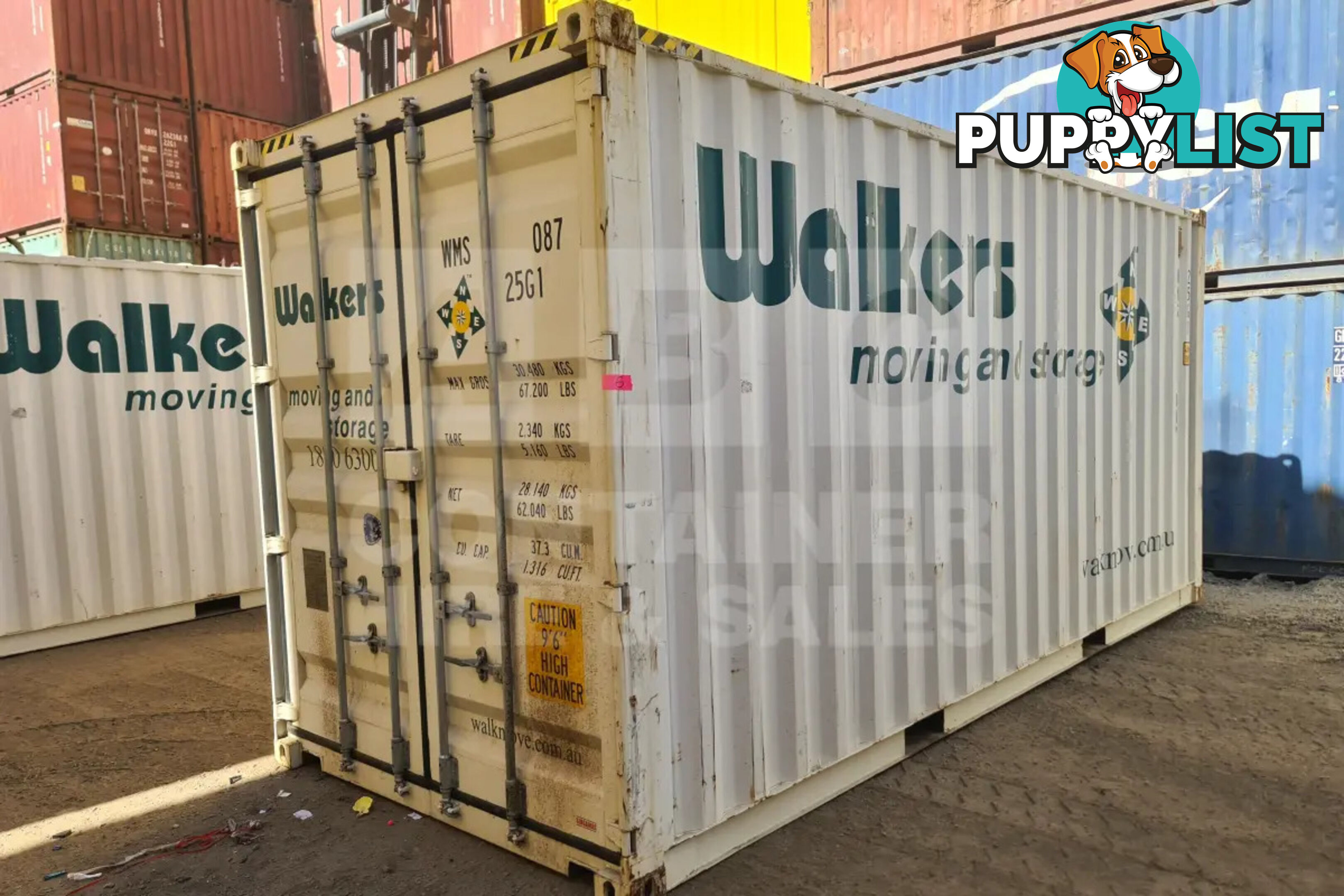 20' HIGH CUBE SHIPPING CONTAINER (WITH TIE RAILS)