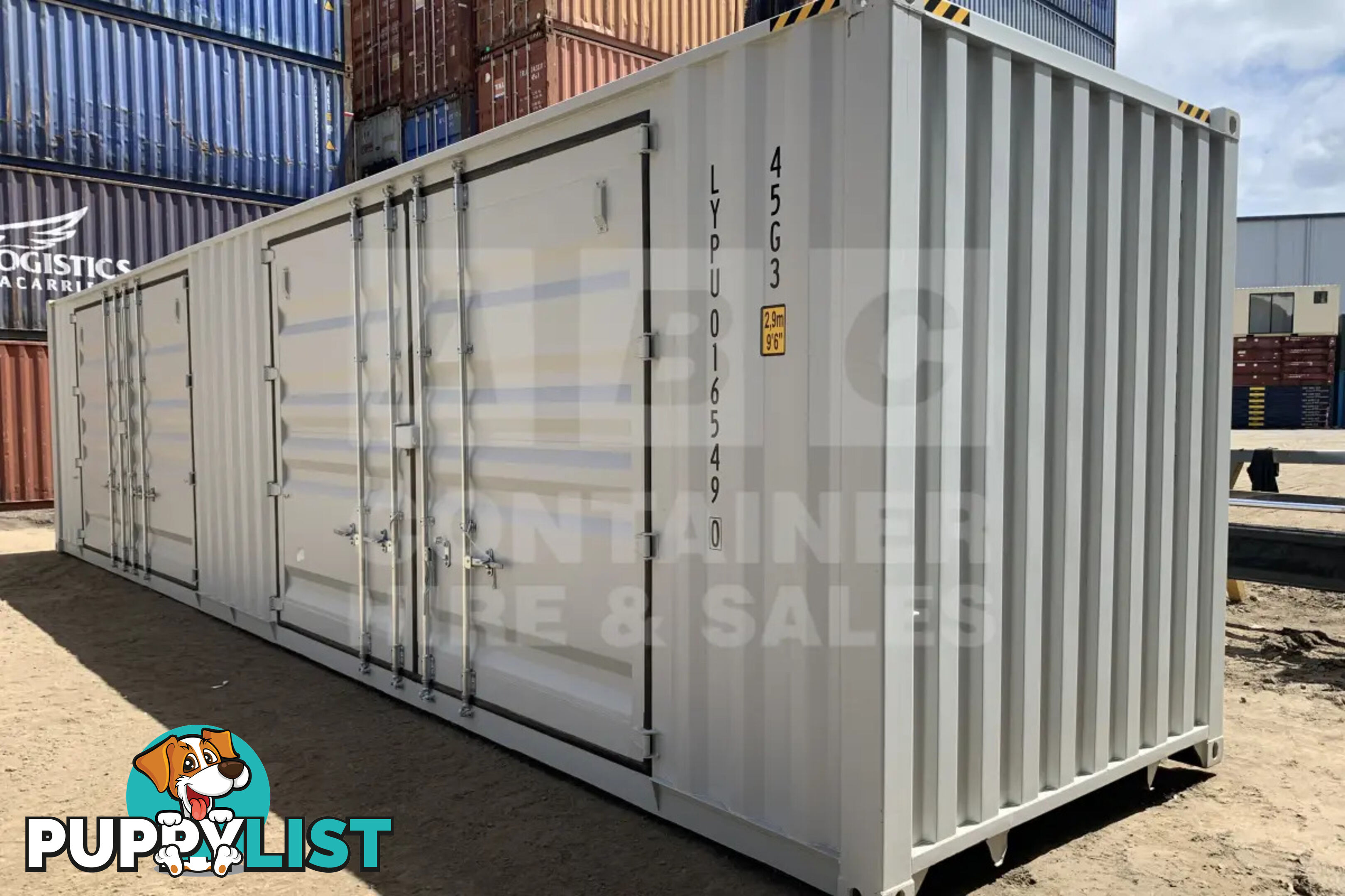 40' HIGH CUBE PARTIAL SIDE OPENING SHIPPING CONTAINER (2 SETS OF SIDE OPENING DOORS)