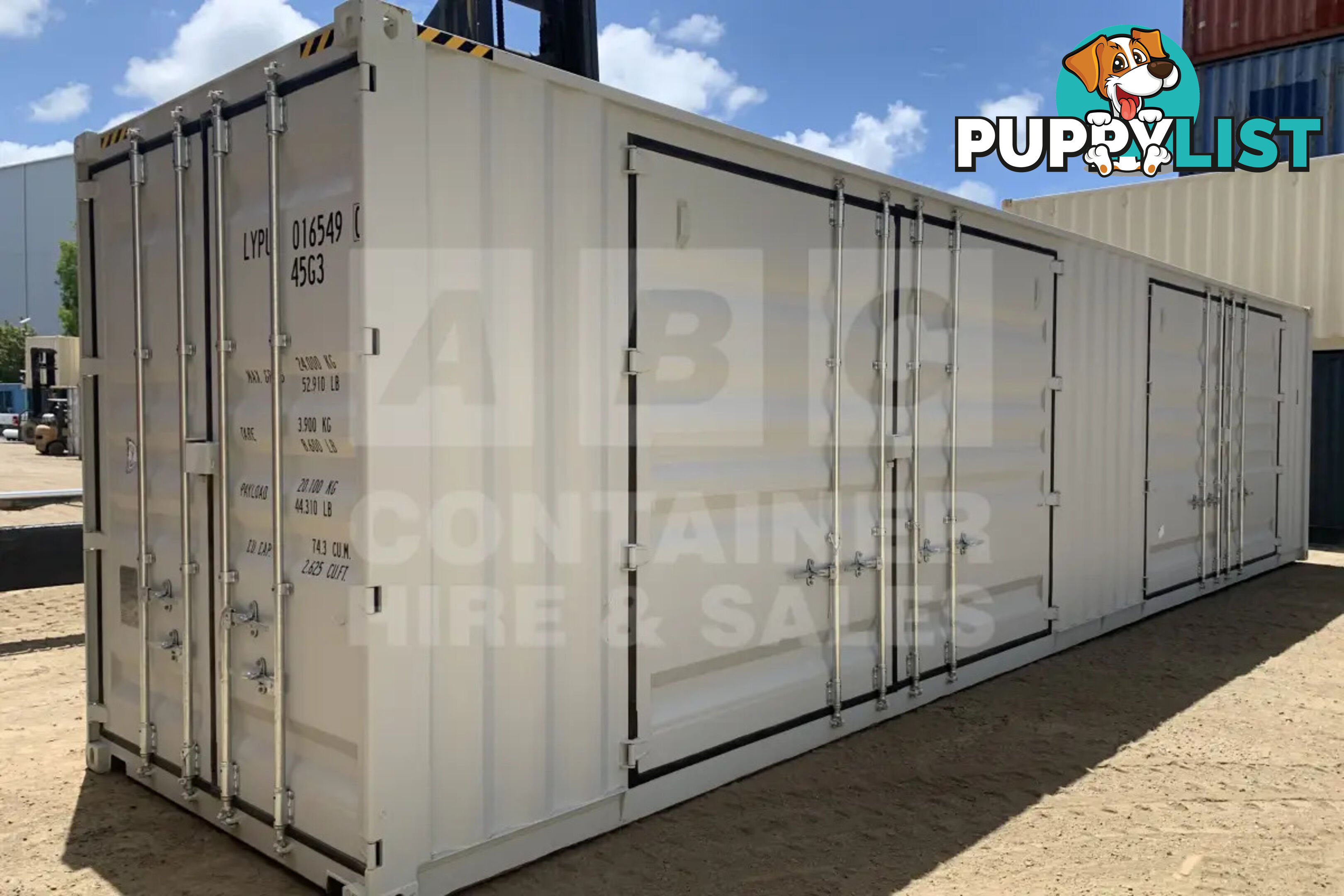40' HIGH CUBE PARTIAL SIDE OPENING SHIPPING CONTAINER (2 SETS OF SIDE OPENING DOORS)