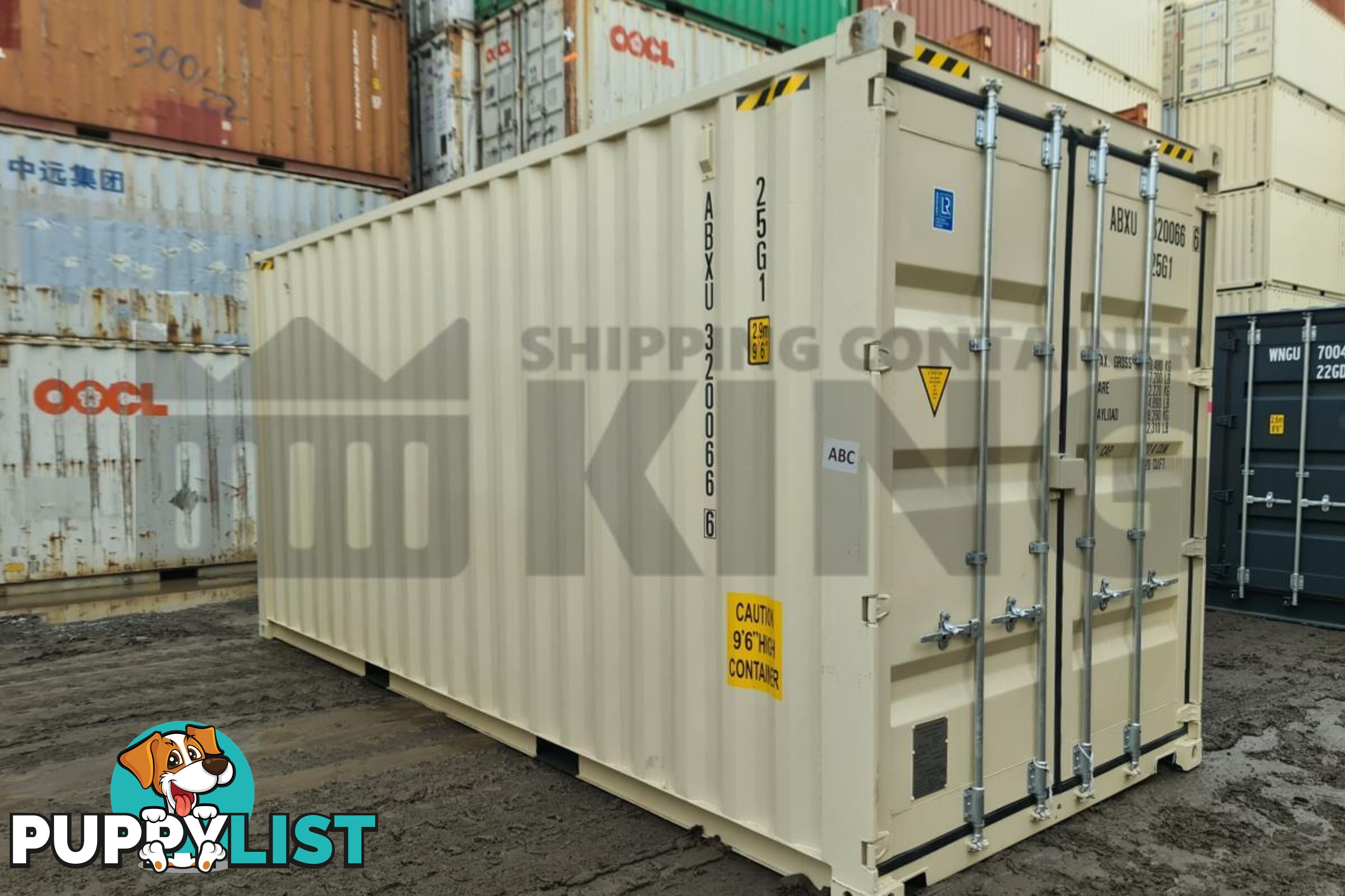 20' HIGH CUBE SHIPPING CONTAINER (WITH TIE RAILS)
