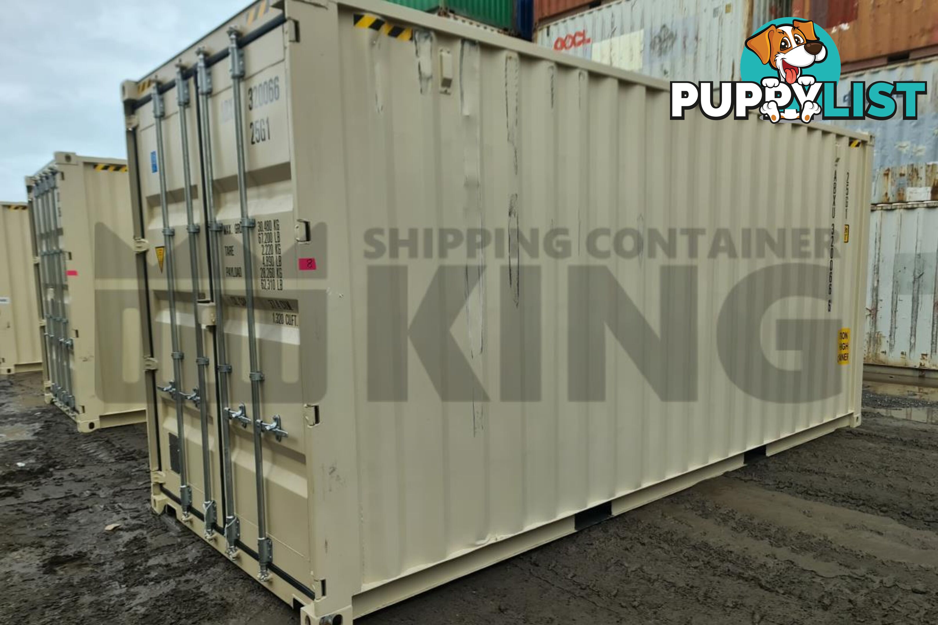 20' HIGH CUBE SHIPPING CONTAINER (WITH TIE RAILS)