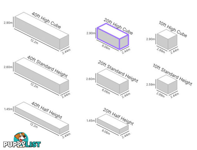20' HIGH CUBE SHIPPING CONTAINER (STEEL FLOOR)