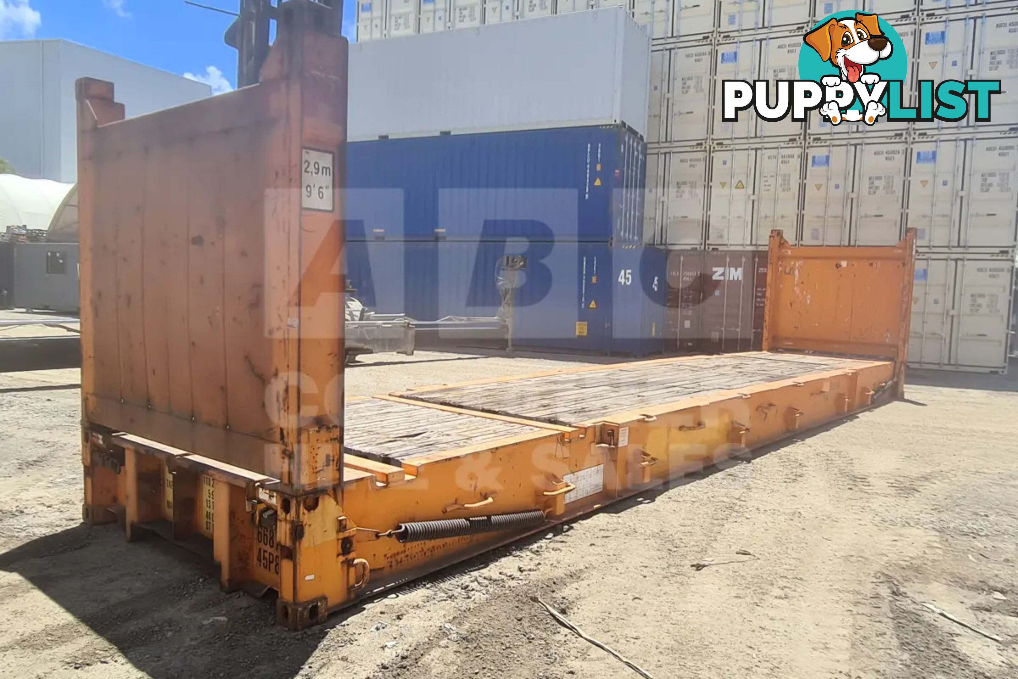 40' FLAT RACK SHIPPING CONTAINER (WITH COLLAPSIBLE ENDS)