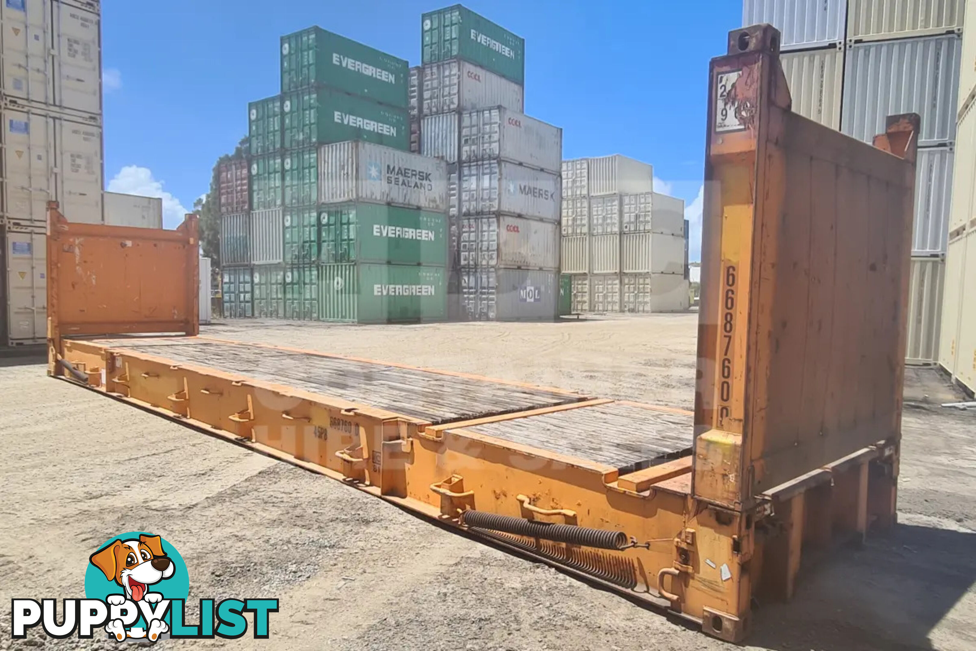 40' FLAT RACK SHIPPING CONTAINER (WITH COLLAPSIBLE ENDS)