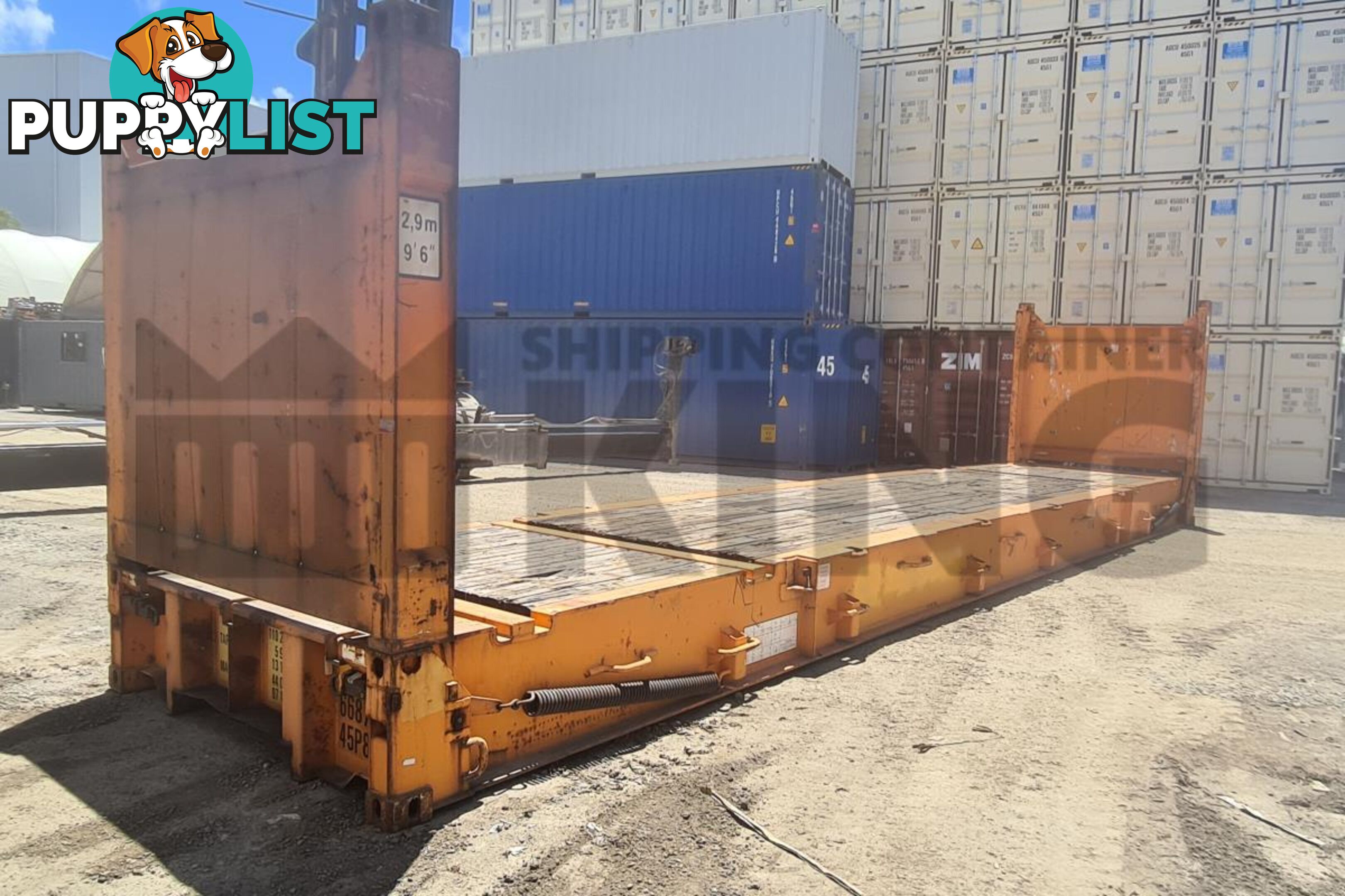 40' FLAT RACK SHIPPING CONTAINER (WITH COLLAPSIBLE ENDS)