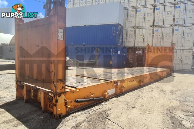 40' FLAT RACK SHIPPING CONTAINER (WITH COLLAPSIBLE ENDS)