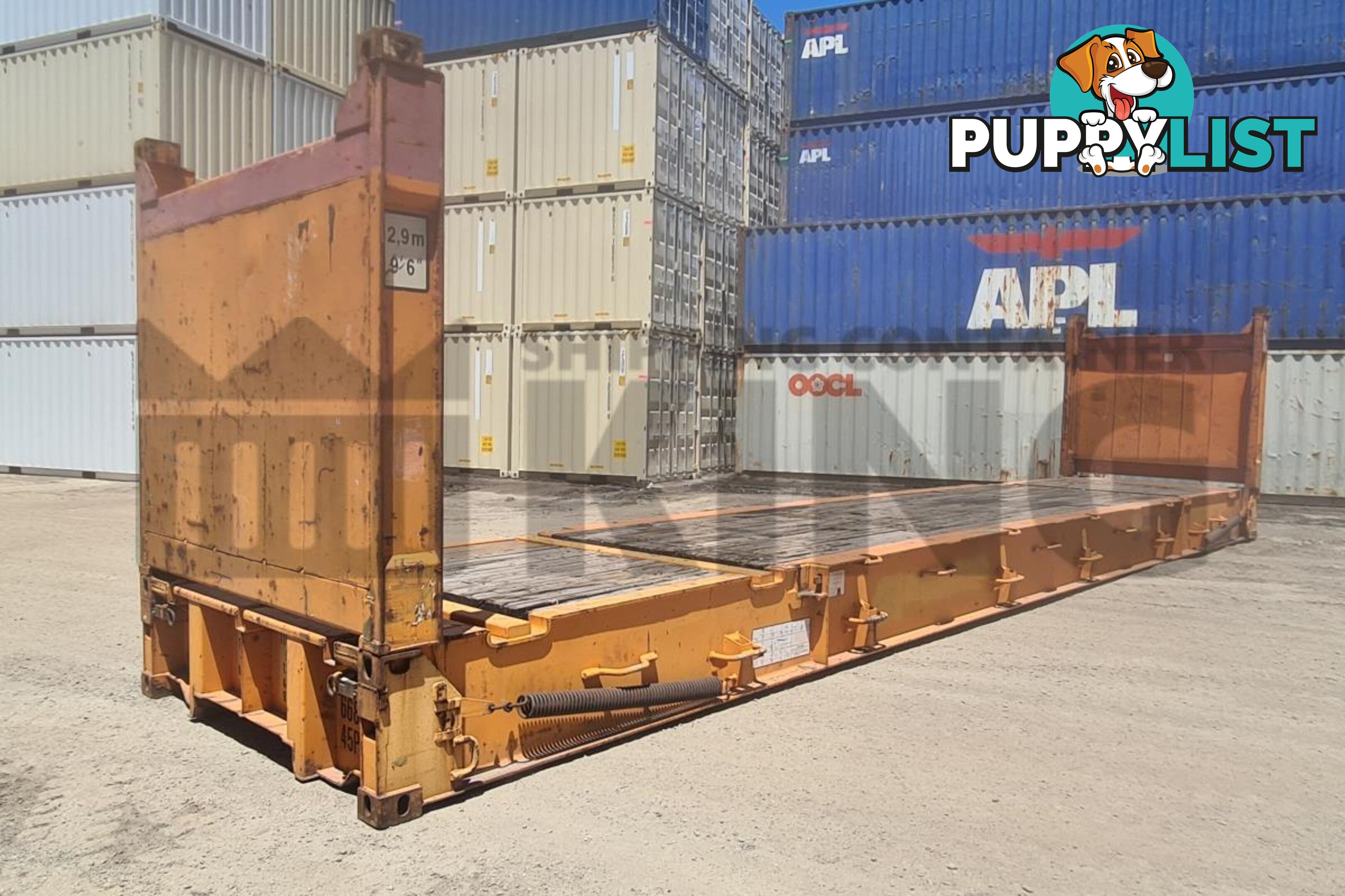 40' FLAT RACK SHIPPING CONTAINER (WITH COLLAPSIBLE ENDS)