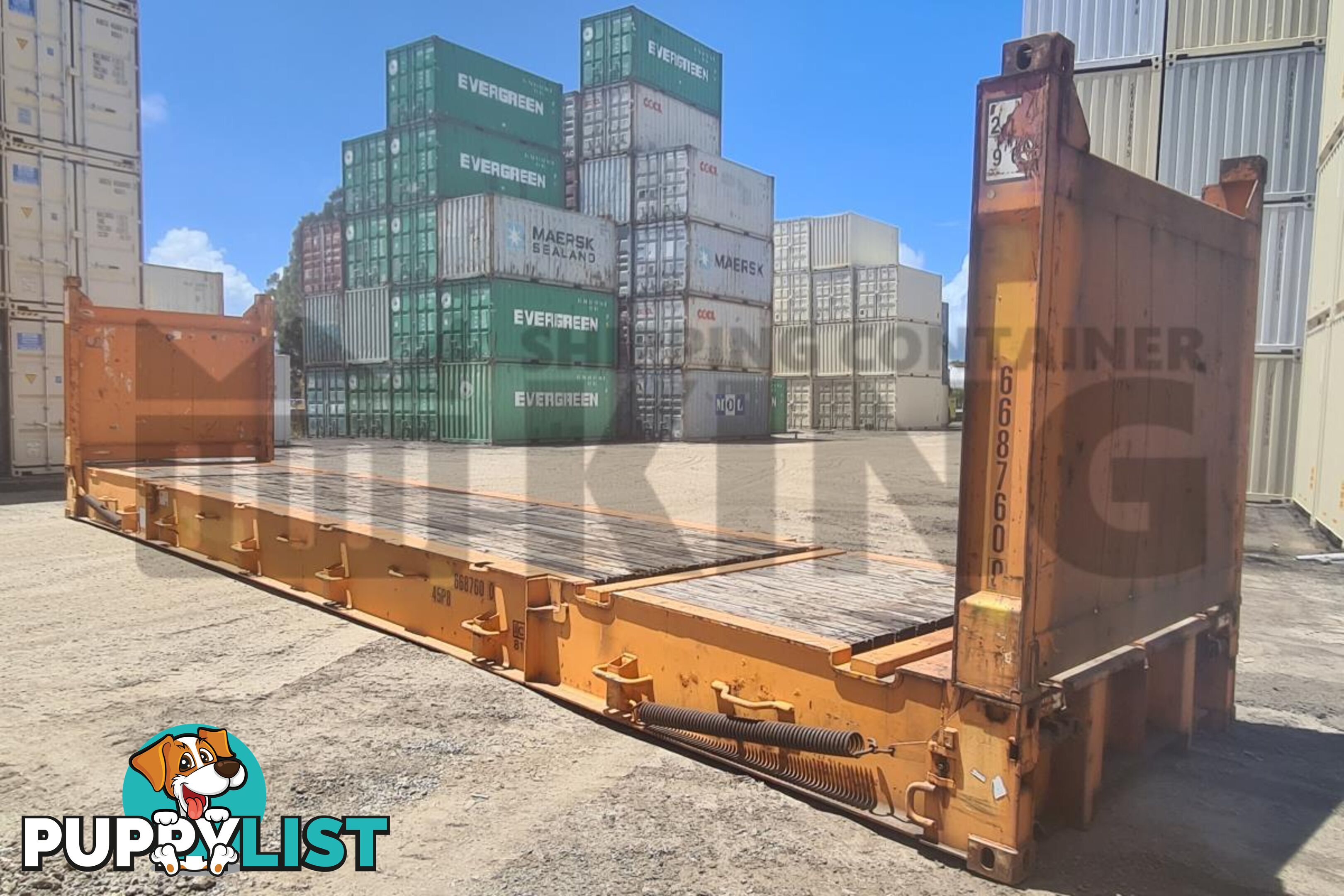 40' FLAT RACK SHIPPING CONTAINER (WITH COLLAPSIBLE ENDS)