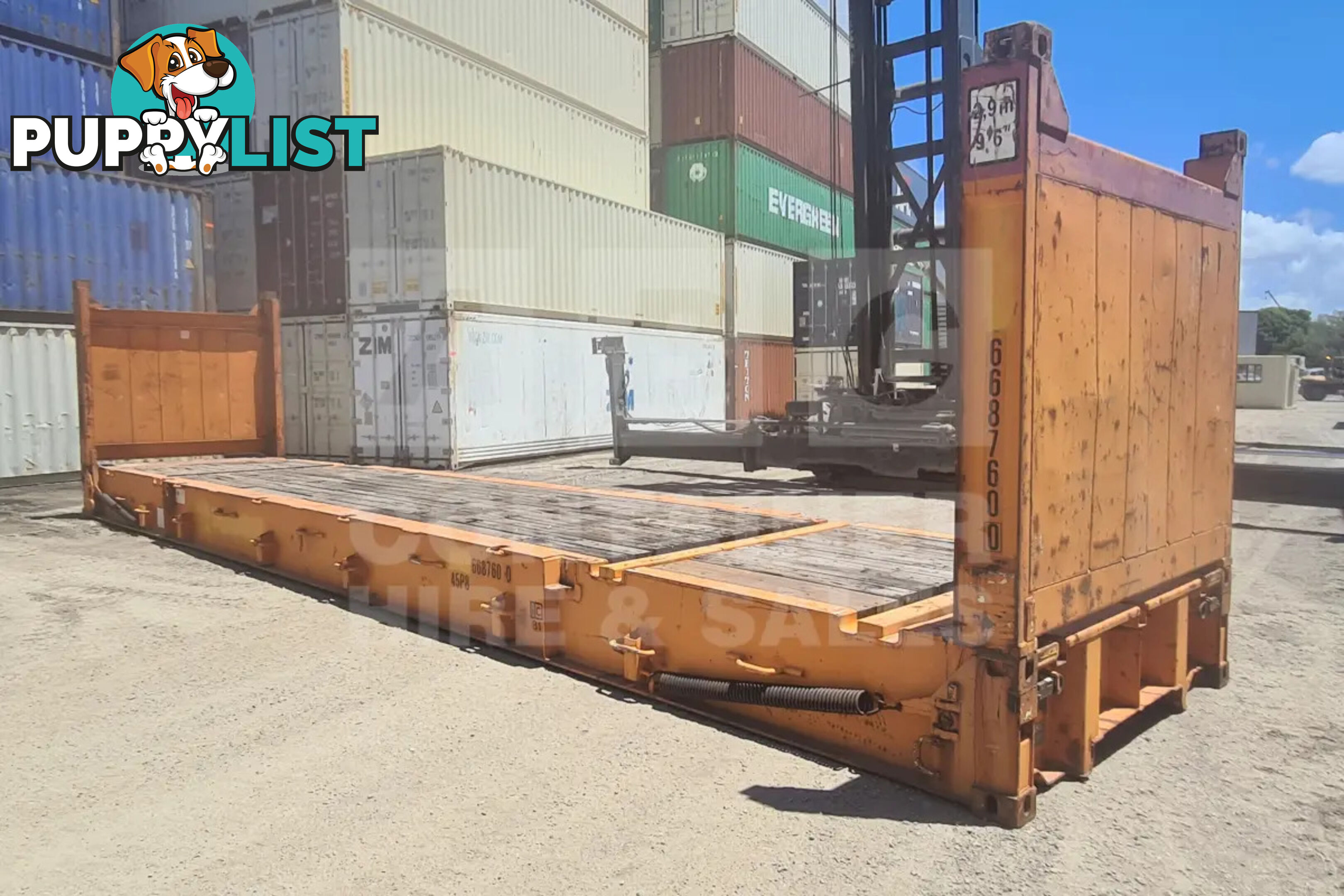 40' FLAT RACK SHIPPING CONTAINER (WITH COLLAPSIBLE ENDS)