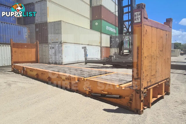 40' FLAT RACK SHIPPING CONTAINER (WITH COLLAPSIBLE ENDS)