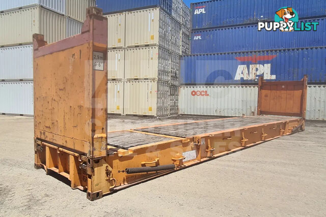 40' FLAT RACK SHIPPING CONTAINER (WITH COLLAPSIBLE ENDS)