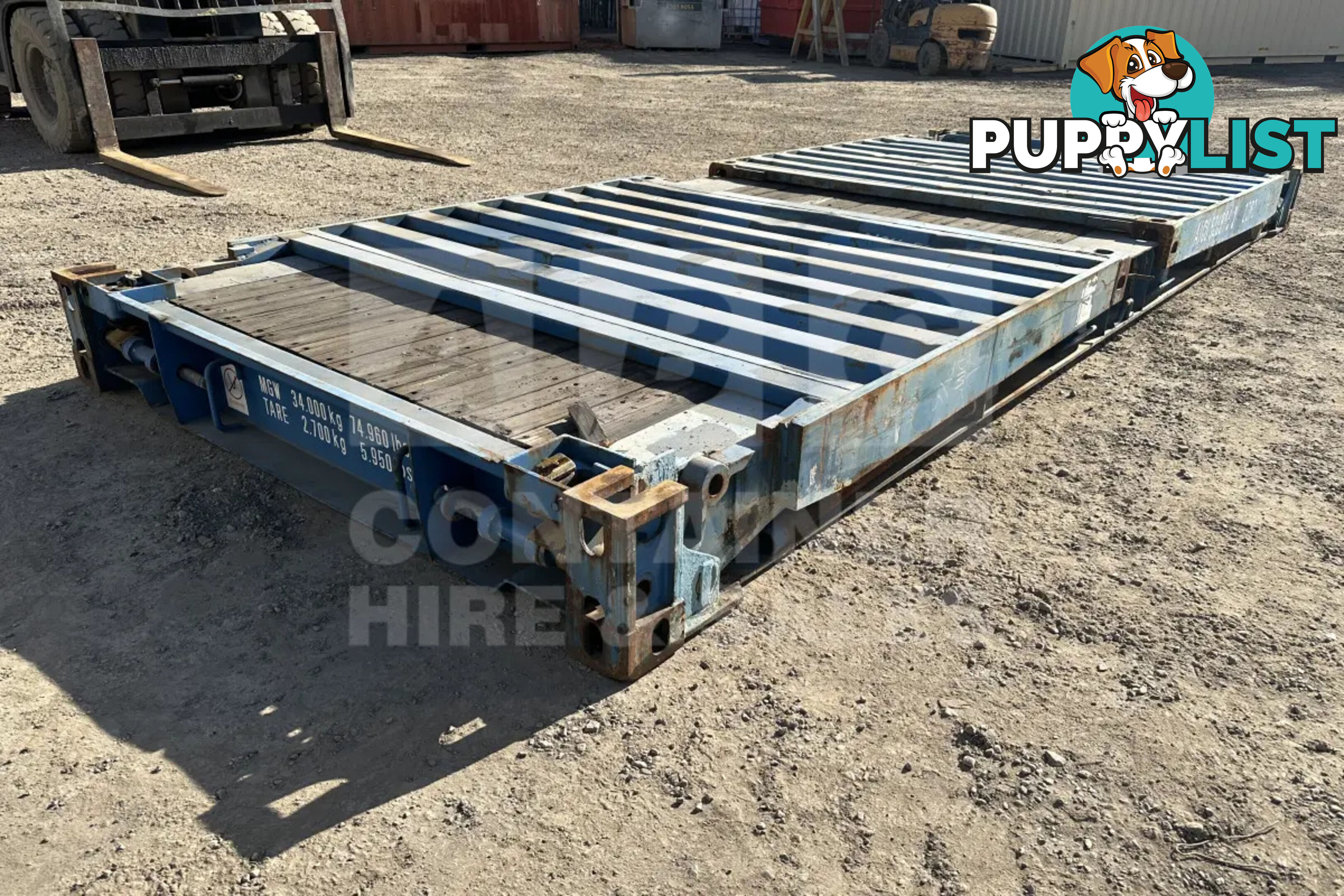 20' FLAT RACK SHIPPING CONTAINER (WITH COLLAPSIBLE ENDS)