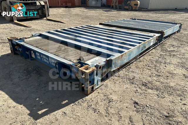 20' FLAT RACK SHIPPING CONTAINER (WITH COLLAPSIBLE ENDS)