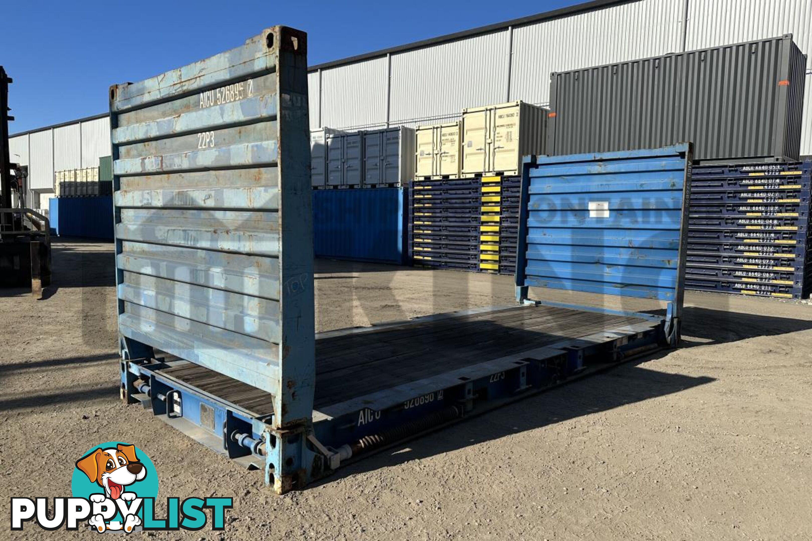 20' FLAT RACK SHIPPING CONTAINER (WITH COLLAPSIBLE ENDS)
