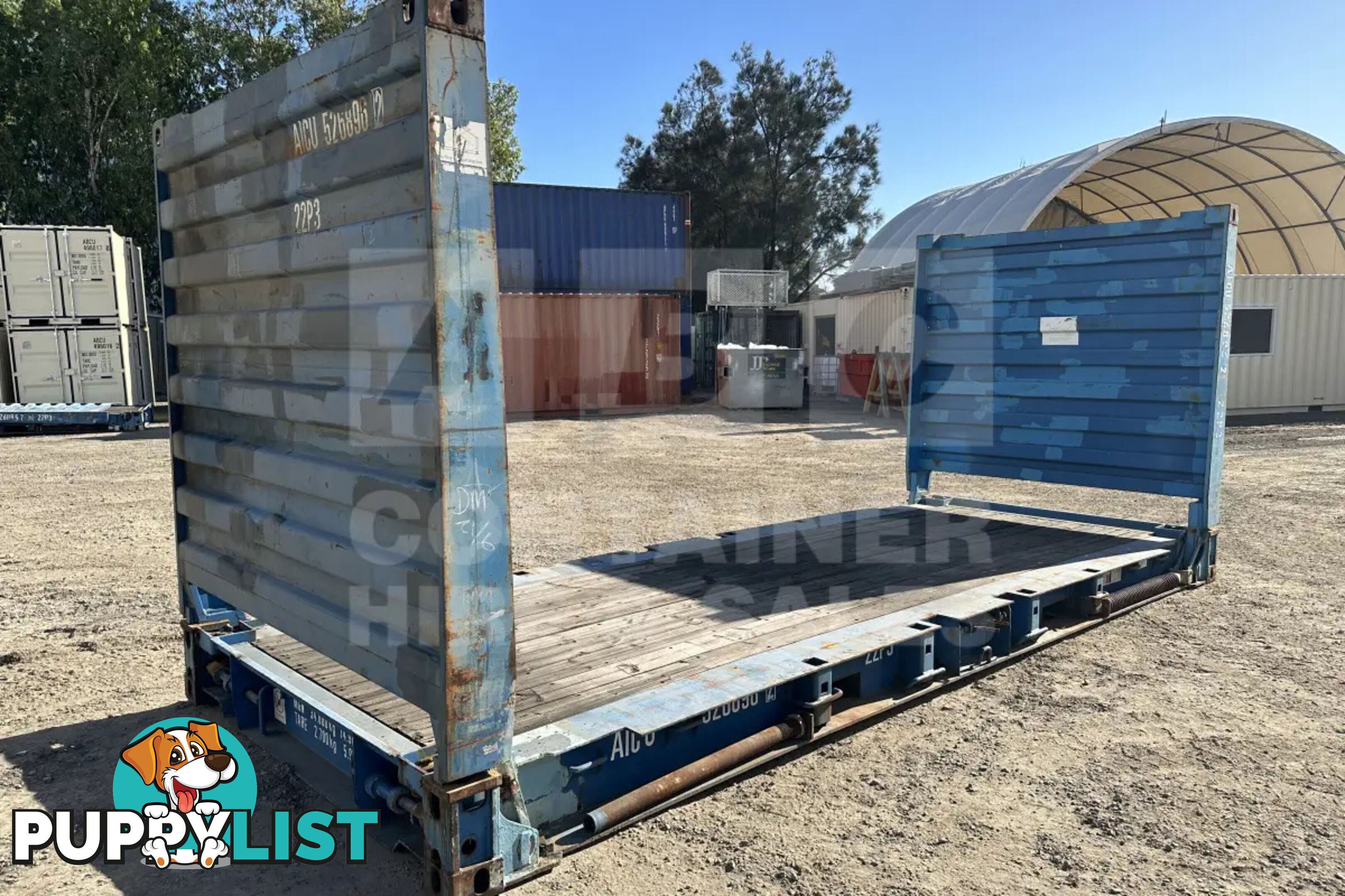 20' FLAT RACK SHIPPING CONTAINER (WITH COLLAPSIBLE ENDS)
