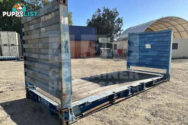 20' FLAT RACK SHIPPING CONTAINER (WITH COLLAPSIBLE ENDS)