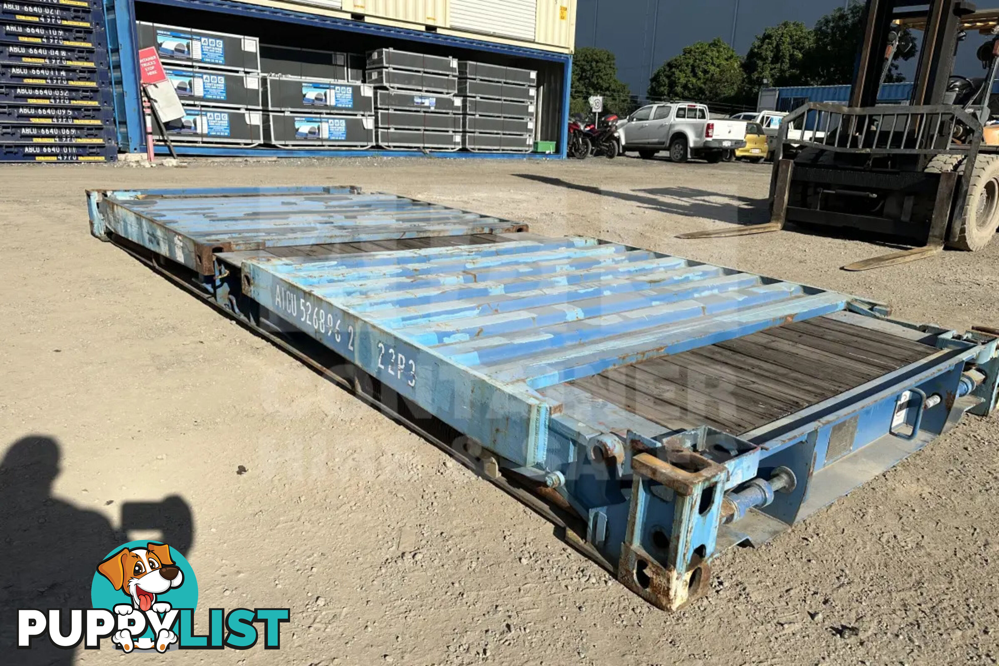 20' FLAT RACK SHIPPING CONTAINER (WITH COLLAPSIBLE ENDS)